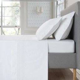 Casa da Laura Sábanas 100% algodón 300 hilos bordado blanco cama 105 1 almohada 45