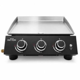 Patton Plancha de gas de mesa de acero inoxidable con 3 quemadores