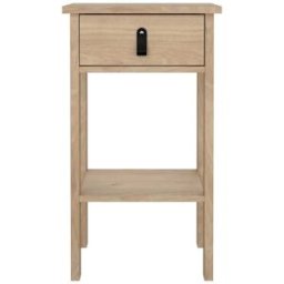 ebuy24 Mesita de noche madrid 1 cajón, 1 estante decoración roble