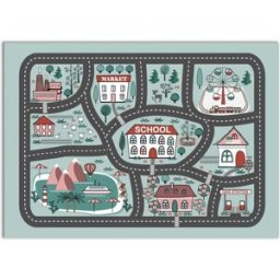 Home and Living Alfombra vinílica ciudad infantil 300x200 cm