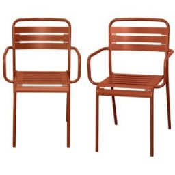 sweeek Sillón de jardín bistró de acero, set de 2, terracota