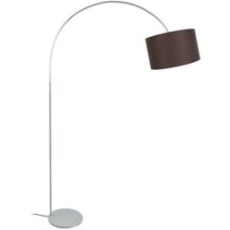 Tosel Lámpara de pie arco metal aluminio pantalla marrón
