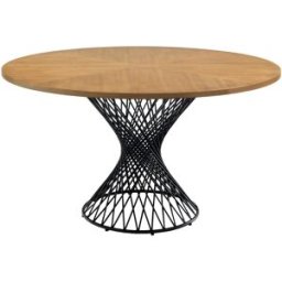 ORESTELUCHETTA Mesa redonda efecto madera acabado roble cm. Alto 75 x ø 137
