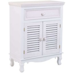 Wanderlust deco Recibidor-consola de madera de 1 cajon y 2 puertas blanco 60x30x78