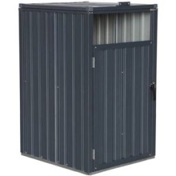 sweeek Cobertizo para cubo de basura de acero galvanizado gris, gris