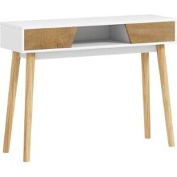 Homcom Mesa consola 100x30x75 cm blanco