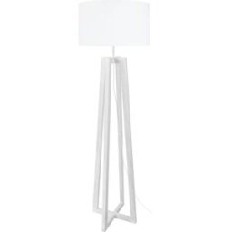 Tosel Lámpara de pie cuadrúpedo madera blanco metal pantalla blanco