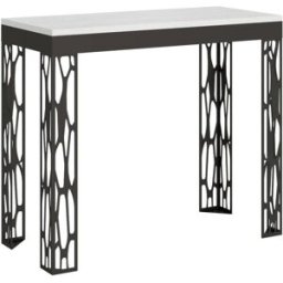 Itamoby Consola extensible 90x40/300 cm efecto madera fresno blanco, hierro