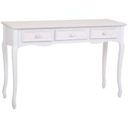 Wanderlust deco Recibidor-consola de madera de 3 cajones blanco 120x40x78