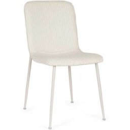Bizzotto Juego 4 sillas beige acanalado