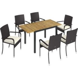 Outsunny Conjunto de jardín 150x80x76 cm crema