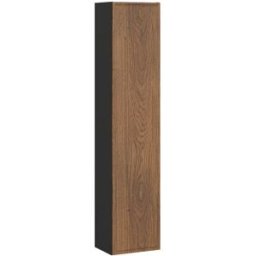 Petits meubles Columna de pared 1 puerta paneles laminados y mdf madera y negro