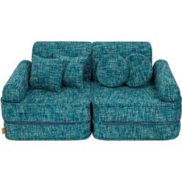 MeowBaby Sofá modular infantil de tweed 10 pcs