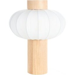 Beliani Lámpara de mesa madera marrón claro