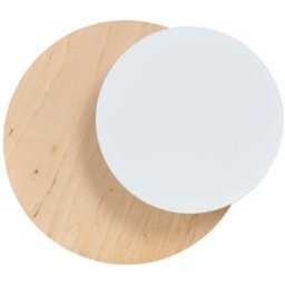 Wonderlamp Aplique de pared nórdico con 2 piezas circulares blanco y madera