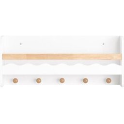 SoBuy Librería infantil de pared con 5 ganchos mdf blanco