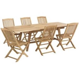 MACABANE Muebles de jardín de teca para 8/10 personas