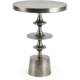 MOYCOR Mesa auxiliar aluminio plateado d. 40 cm