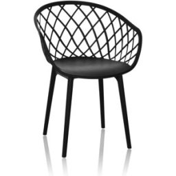 hjh OFFICE Silla de plástico sin apoyabrazos negro
