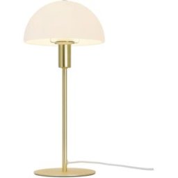 Nordlux Lámpara de sobremesa elegante dorado y pantalla de cristal blanco