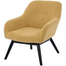 Moloo Sillón de madera negra y tela trendy safran