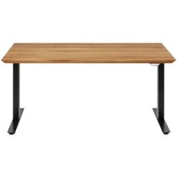 Kare Design Escritorio ajustable de roble y acero negro L160