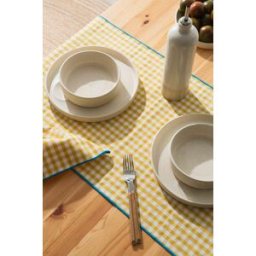 RNT by Really Nice Things Set de mesa mantel y servilletas 8 piezas algodón amarillo y azúl