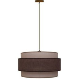 Wonderlamp Lámpara de techo marrón con triple pantalla de lino 40 cm diámetro
