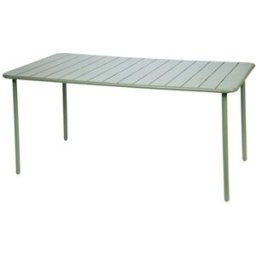 sweeek Mesa de jardín bistró de acero, 6-8 plazas, 160cm, verde