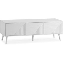 HOMN Mueble tv 3 puertas color blanco 130 cm