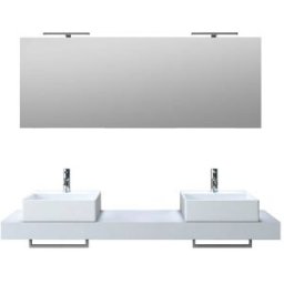 AQA DESIGN Mueble de baño de 8 piezas en melamina blanca