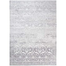 Tapiso Alfombra de salón tradicional gris blanco vintage suave 140 x 200 cm