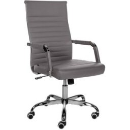 CLP Silla de oficina giratoria regulable en Simil cuero Gris