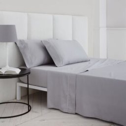 Cotton Artean Juego de sábanas satén algodón egipcio 400 gris 270x260 Cama 180