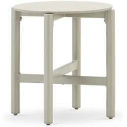 Defora Home Mesa baja jardin redonda 50cm imitacion piedra