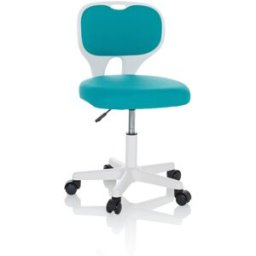 hjh OFFICE Silla giratoria para niños tela azul