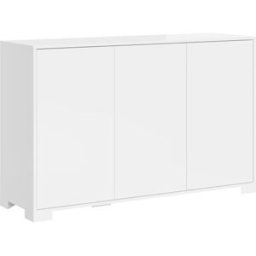 Itamoby Aparador bajo 3 puertas 130x40x83 cm, blanco brillante