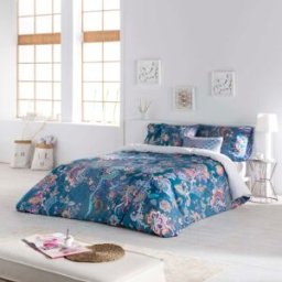 Ethere Funda nórdica 100% algodón con estampado floral 260x240 cm