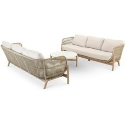 Defora Home Conjunto de jardín 2 sofás 3plazas y una mesa redonda 80cm