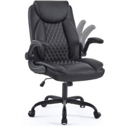 MODFU Silla de oficina ergonómica con soporte lumbar, negro