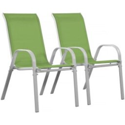 Habitat & Jardin Conjunto de 2 sillones de jardín verde 53 x 75 x 92 cm