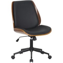 CLP Silla de oficina giratoria en simil cuero (pvc) nogal/negro