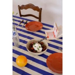 RNT by Really Nice Things Mantel azul y blanco a rayas 250x140