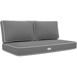 Deco Arts Cojines premium para sofá jardín 120x60cm - gris oscuro
