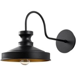 Wonderlamp Aplique de pared negro vintage y estructura curvada
