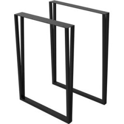 ML-Design 2x patas de mesa industrial 50 x al 71,5 cm acero negro rectangular