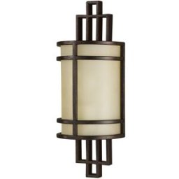 ELSTEAD LIGHTING Aplique, acero con vidrio ámbar, bronce envejecido