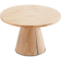 Mathi Design Mesa redonda extensible de madera con 2 extensiones