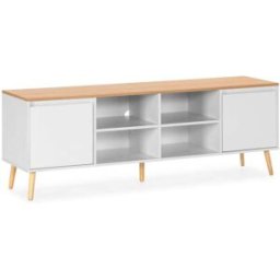 HOMN Mueble tv 2 puertas color blanco