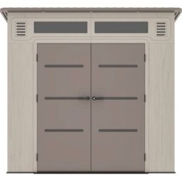 Unique Cobertizo de jardín resina marrón, beige